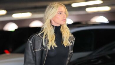 Elsa Hosk combines two media trends into one outfit
