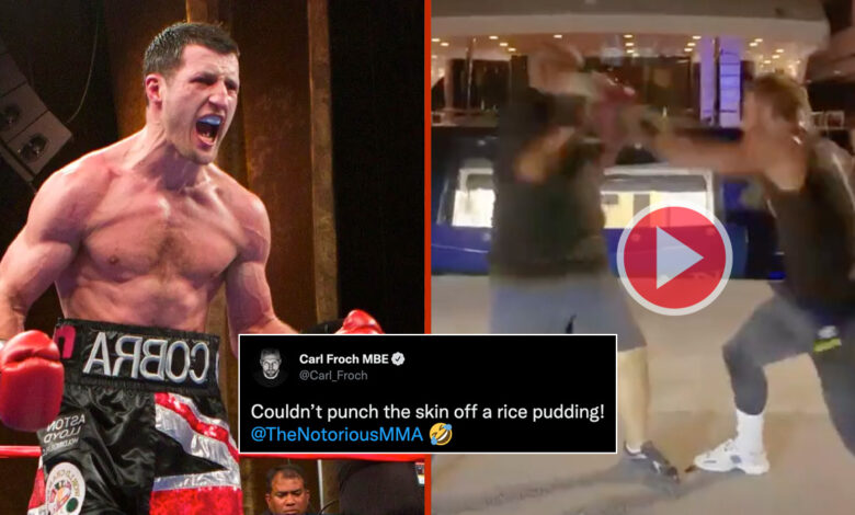 Carl Froch continues to fight Conor McGregor with mock training video