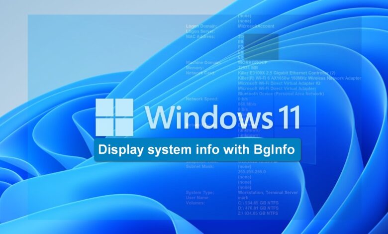 How to display updated Windows 11 system information with BgInfo