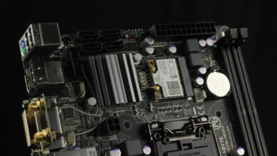 An example of a motherboard with different electronic components. Image credit: Pxhere, CC0 Public Domain