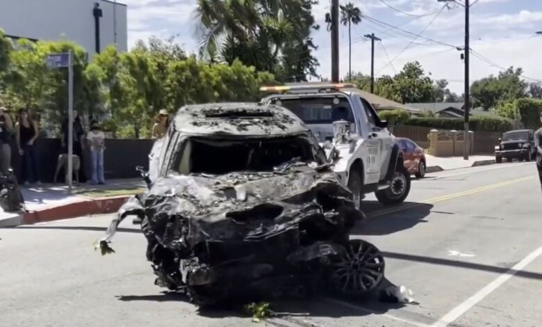 Local media reports suggest the 53-year-old has suffered severe burns. Pic: NBCLA