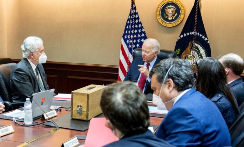 On July 1,  Joe Biden meets with national security team to discuss the operation to take out Ayman al-Zawahiri. Pic: White House