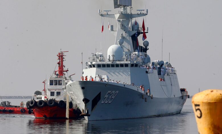 Chinese navy warships are taking part in the drills (file pic)