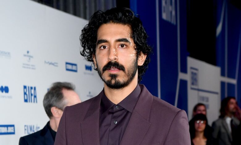 Dev Patel was pictured talking to police after the stabbing on Monday night in Adelaide, Australia
