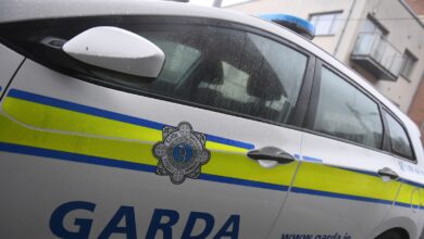 General view of a Garda car parked outside Blackrock Garda (Police) Station in Dublin