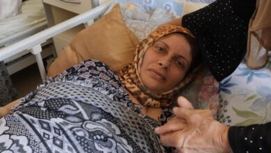Neveen Abu Ramadan's leg has been badly injured