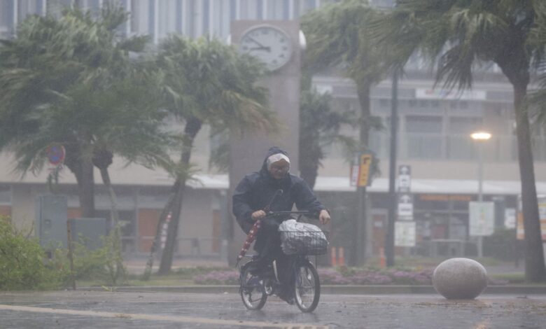Powerful typhoon pounds southern Japan, thousands have to evacuate