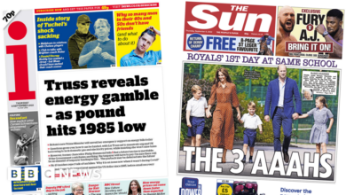 The Papers: Truss' 'energy gamble' and 'heir they come'