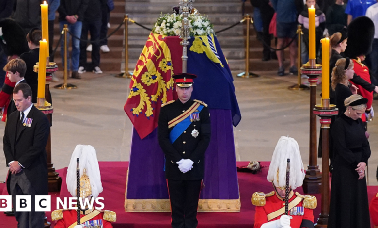 William and Harry lead historic casket ceremony