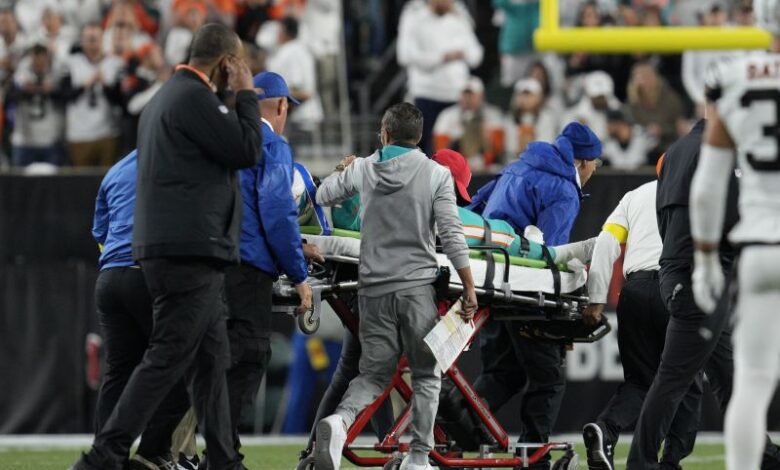 Tua Tagovailoa: The Miami Dolphins' quarterback is carried off the field on a stretcher against the Bengals
