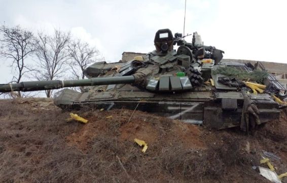 A destroyed Russian tank. Image credit: The Armed Forces of Ukraine via Ukrinform