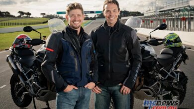 Casey Stoner and Chris Vermeulen ride to the Island
