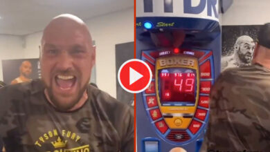 Record breaking power?  Tyson Fury takes place on the Punch machine