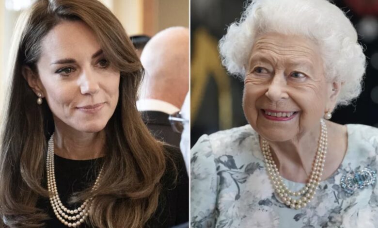 Kate Middleton Wearing Queen Elizabeth's Pearl Necklace at the Buckingham Palace Luncheon
