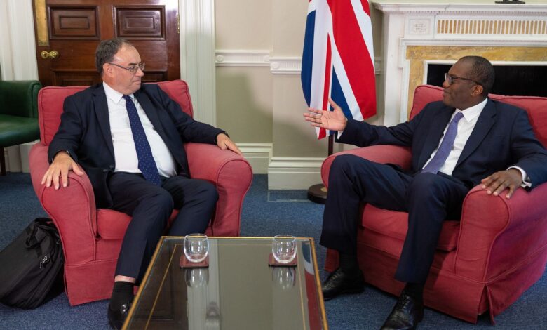 Chancellor Kwasi Kwarteng meets Andrew Bailey, Governor of the Bank of England. Pic: HM Treasury