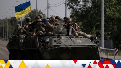 Ukrainian servicemen in Donetsk region in August. Pic: AP