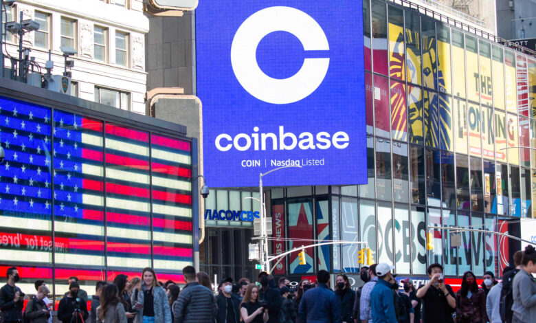 Coinbase and other crypto stocks slide on hot inflation data