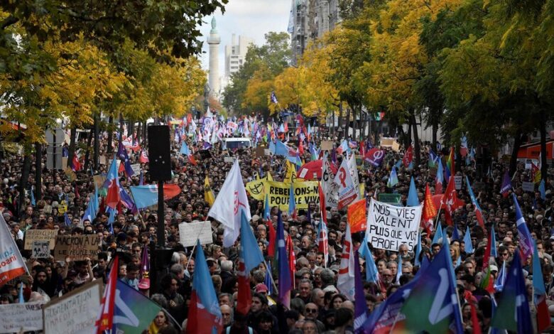 Tens of thousands of March in Paris to protest the cost of living increase