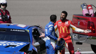 NASCAR suspends Bubba Wallace for a race pass crash in Las Vegas
