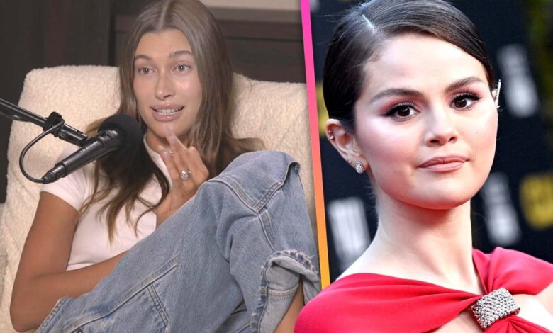 Selena Gomez and Hailey Bieber pose together after Bombshell Podcast