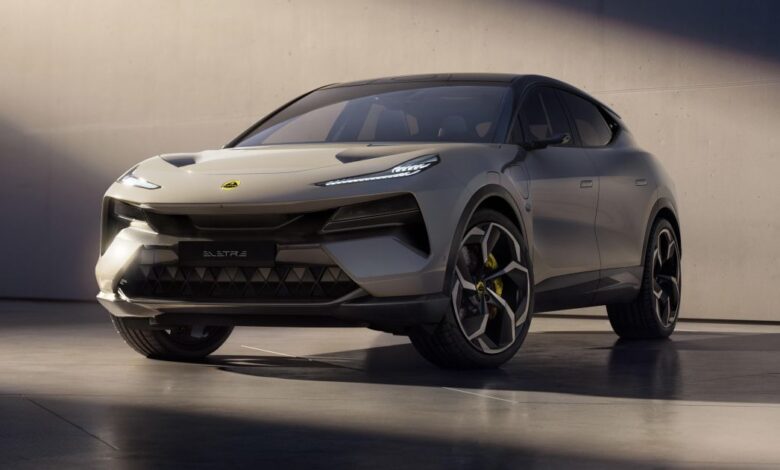 Details of the Lotus Eletre EV, here in 2024