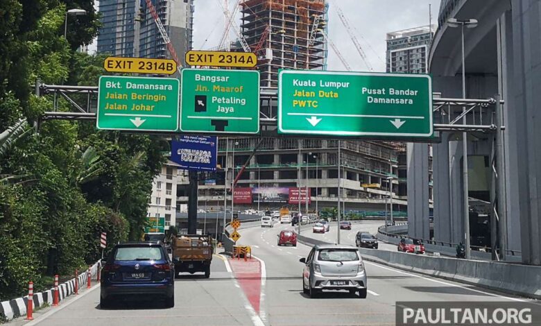 Sprint Expressway entrance to Jalan Maarof, Bangsar will be closed from October 29 - replacing PBD detour