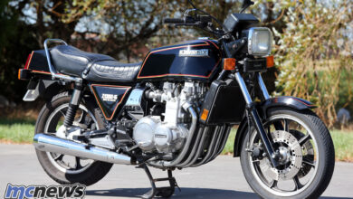 The Kawasaki Z1300 represents an earlier era, if a theme that Kawasaki follow to this day with the H2R