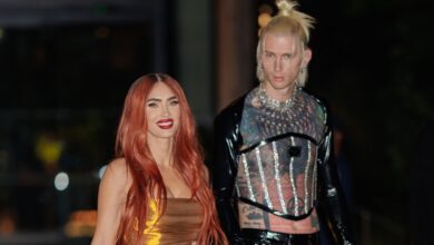 Machine Gun Kelly Wears Rubber Cardigan Look, Goes To The Next 100 Ball With Fiery Megan Fox