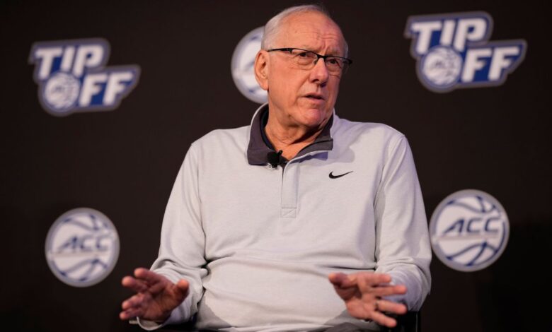 Jim Boeheim says success is measured by the NCAA tourney, shot at the Big Ten