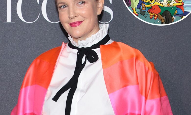 Drew Barrymore reacts to being featured on The Simpsons