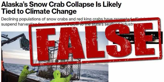 Population collapse destroys Alaskan snow crab season - Media wrongly blamed for climate change - Sharp drop because of that?