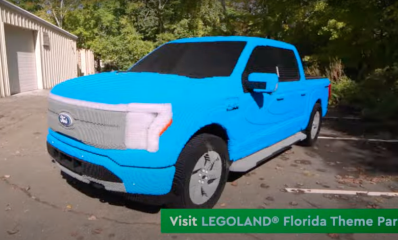 The full-size Lego F-150 Lightning replica took 1,600 hours to create