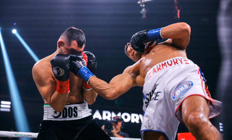 David Morrell Jr knocks out Aidos Yerbossynuly in the final round of the grueling battle