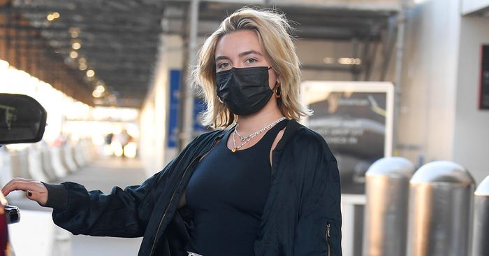 Florence Pugh wears dangerous pants to the airport