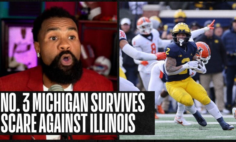 No. 3 Michigan survives scare against Illinois