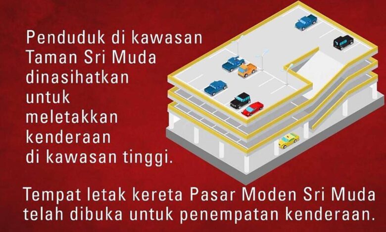Sri Muda residents recommend parking at a higher place - Pasar Moden Sri Muda has parking
