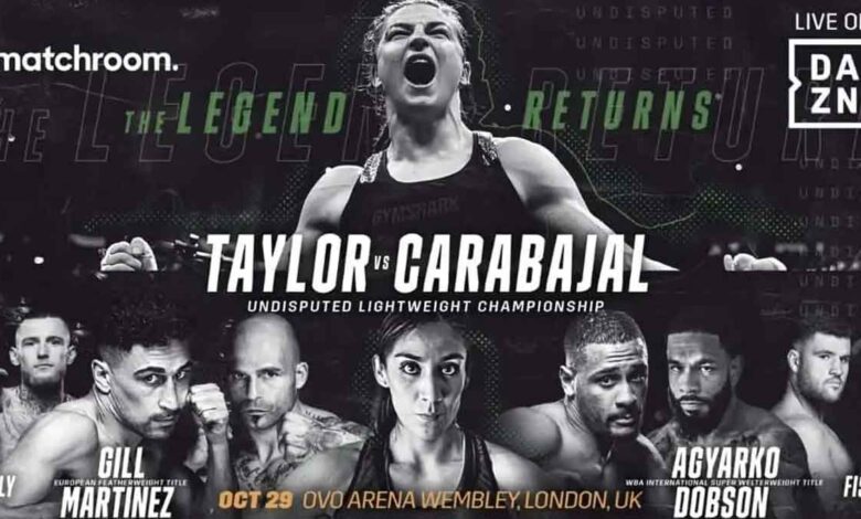 Katie Taylor vs Karen Carabajal full fight video poster 2022-10-29
