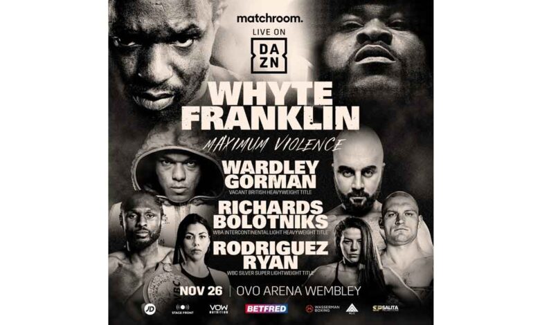 Dillian Whyte vs Jermaine Franklin full fight video poster 2022-11-26