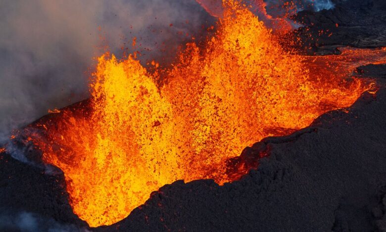 Pictured: Mauna Loa's eruption offers a rare glimpse of Earth