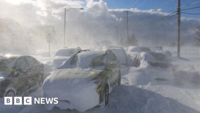 Winter storm in the US leaves New York state residents stuck in cars