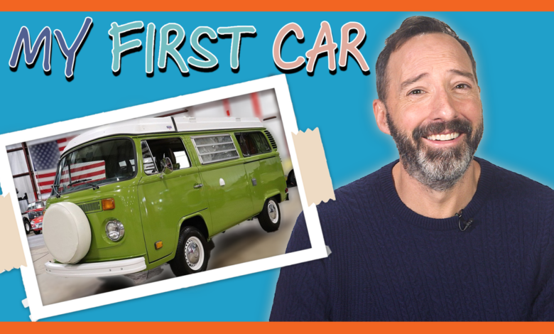 Tony Hale's first car was a burned down VW Hippie bus