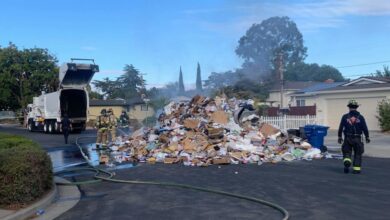 Lithium ion batteries ignite three California garbage truck fires
