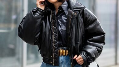 Cool puffy leather jackets to wear all winter