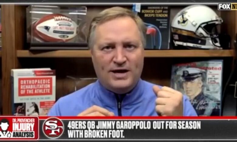 San Francisco 49ers QB Jimmy Garoppolo suffers season ending foot injury — Dr. Matt Provencher gives his prognosis