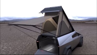 Space Campers offers the ultimate convertible Tesla Cybertruck tent