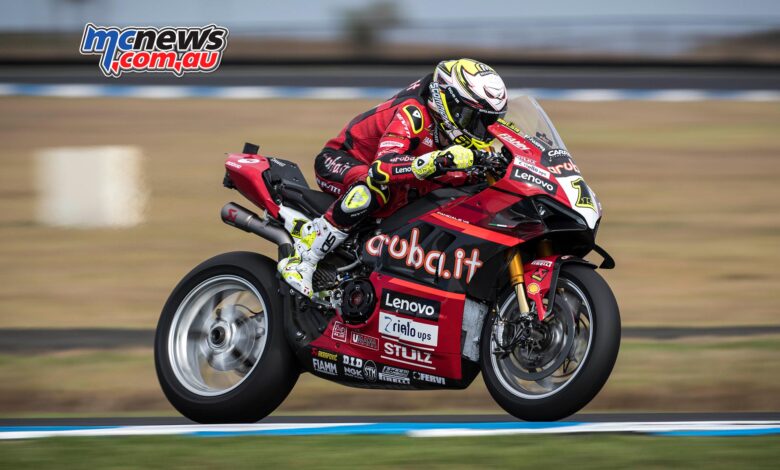 Ducati 1-2-3-4 in WorldSBK FP2 at Phillip Island
