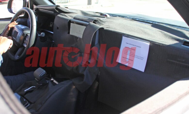 The interior of Toyota Tacoma 2024 begins to appear in sneak photos