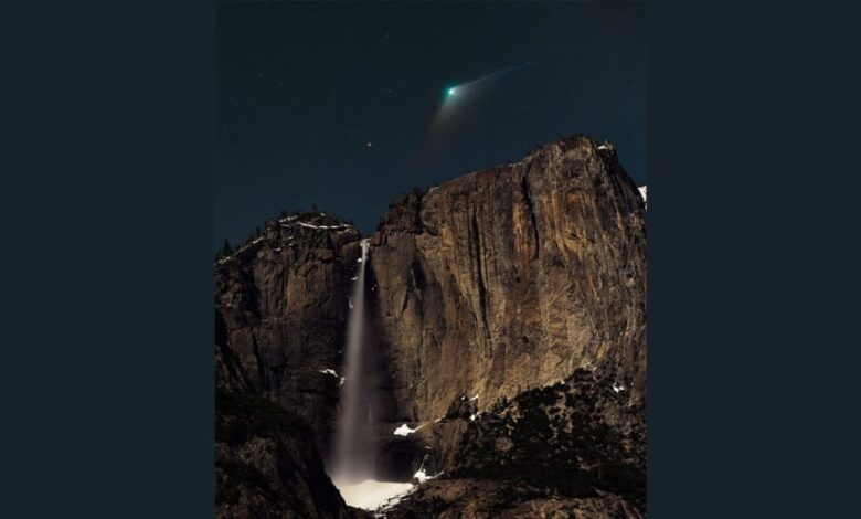 NASA astrophotography for February 21, 2023: Comet ZTF over Yosemite Falls