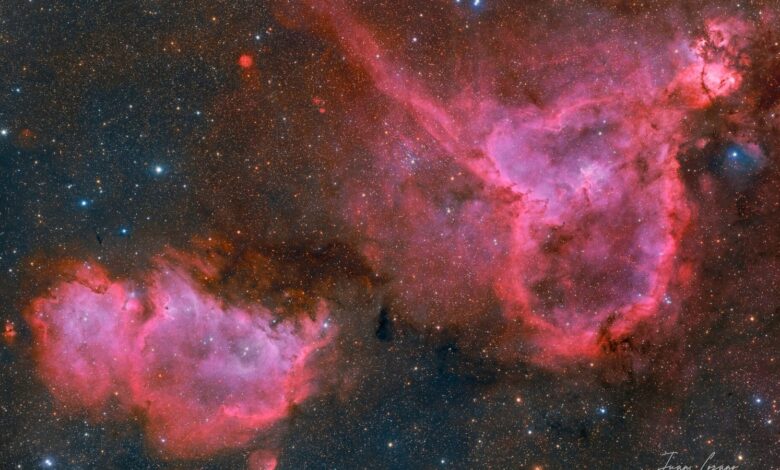 NASA astrophotography for February 14, 2023: The Heart and Soul Nebula celebrates love day