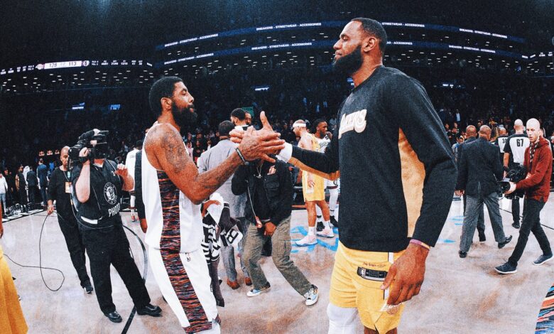 LeBron James on whether Kyrie Irving can help the Lakers: 'Duh'